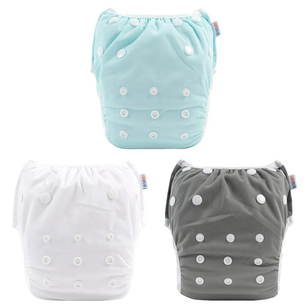 ALVA Baby Baby - Baby swim diapers, 3 pieces, reusable, washable and adjustable